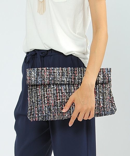 【Swaraj(スワラージ)】ツイードクラッチバッグ