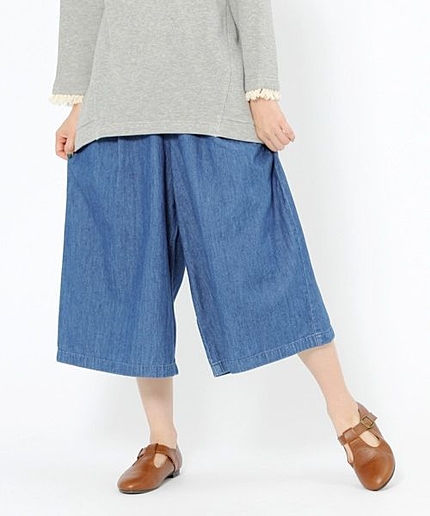 【リンネル10月号掲載】デニムガウチョパンツ