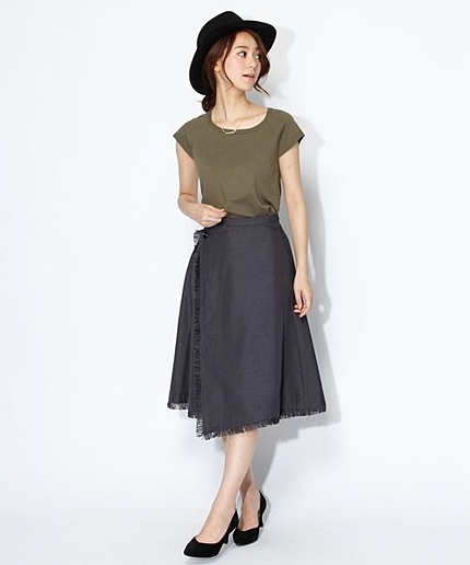 フリンジミドルスカート