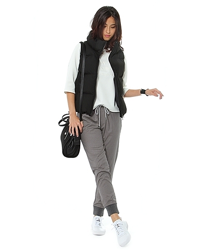 裾リブギャバパンツ