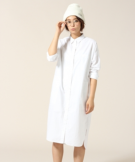 コットンロングシャツワンピース