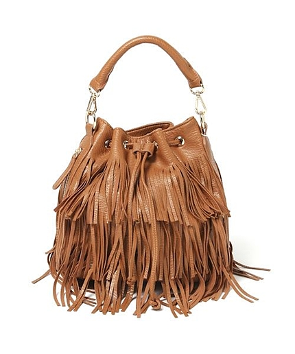 フリンジ巾着バッグ