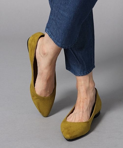 【WEB限定先行予約】フェイクレザーポインテッドバレエシューズ10