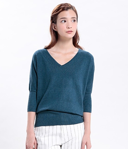 ウール混ドルマンプルオーバー