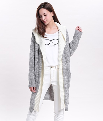 【mina11月号掲載】 【2WAY】リブフードコーディガン