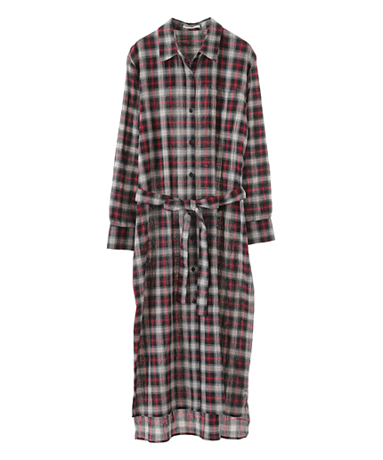 チェックロングシャツ