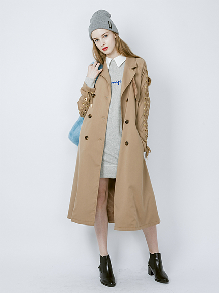 レースアップトレンチ