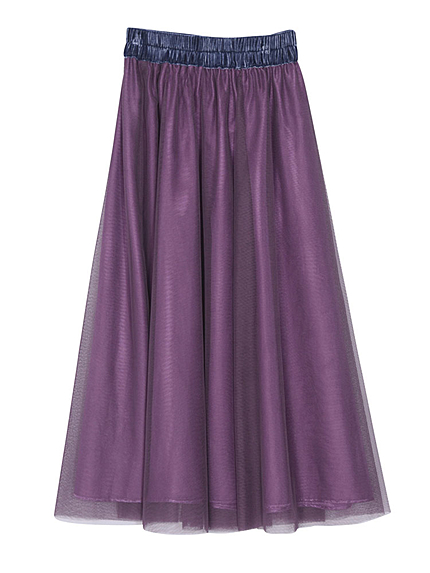 チュールミモレボリュームスカート