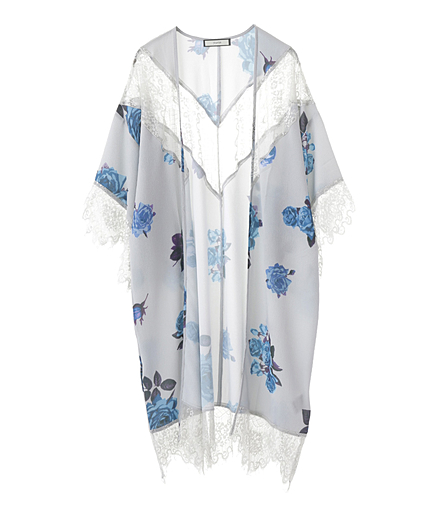 BIGフラワー柄着物スリーブ