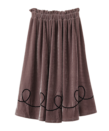 くるくるベロアミモレスカート