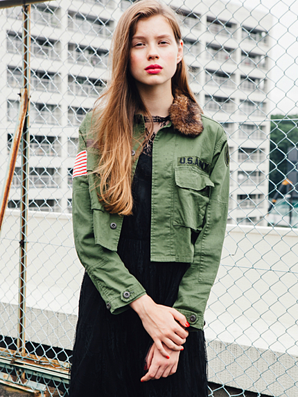 ファー衿ミリタリーJK