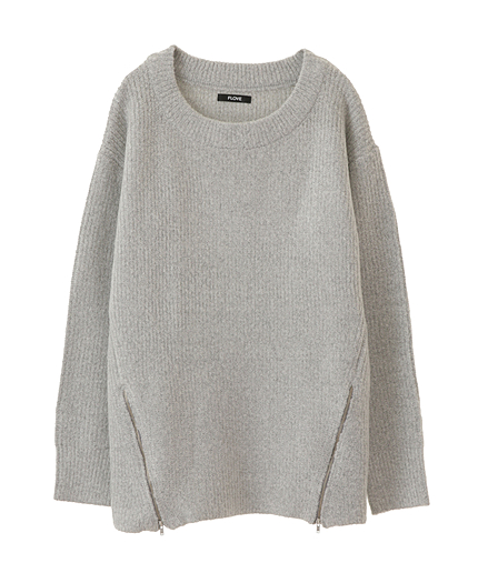 バルキージップニットトップス