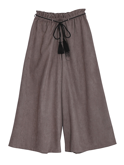 スエードタッセルワイドパンツ
