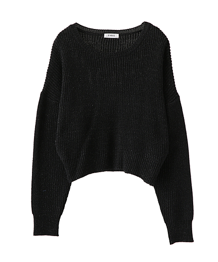 ラメショート丈ニットP/O