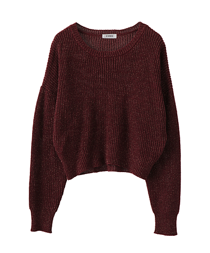 ラメショート丈ニットP/O