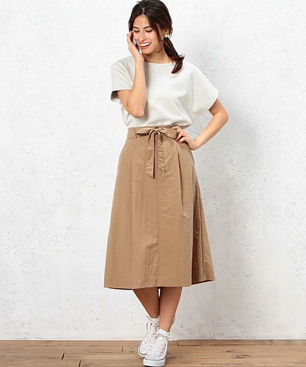 KF N RIBBON ミモレ スカート