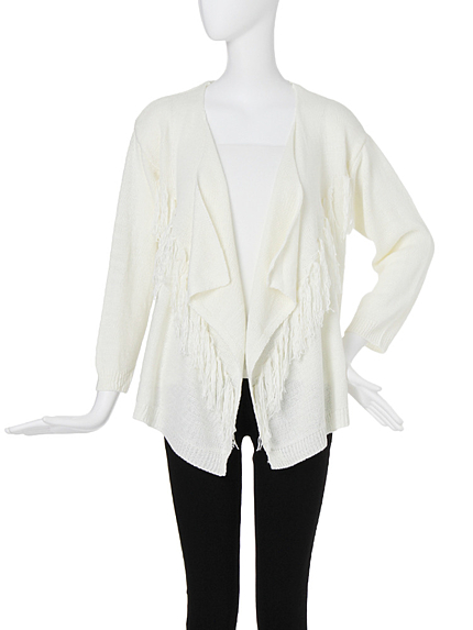 【CASUAL】フリンジニットカーデ