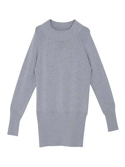 RIBアシメボトルネックニットワンピース