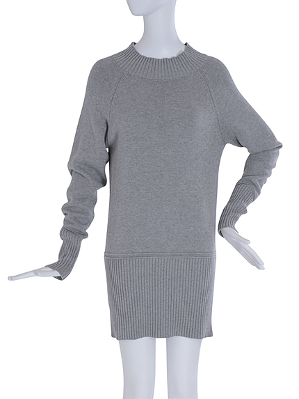 RIBアシメボトルネックニットワンピース