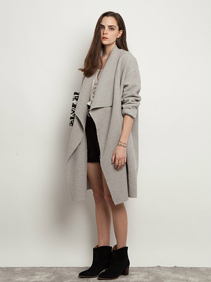 ダブルフェイスウールガウンコート