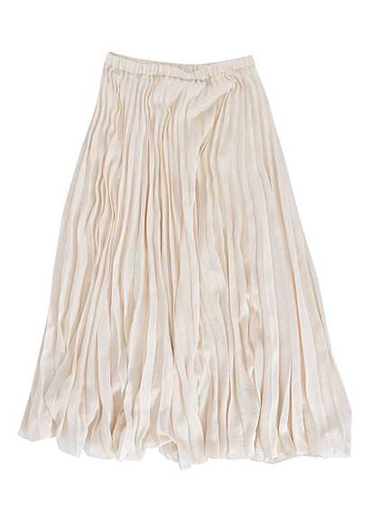 サテンプリーツマキシスカート