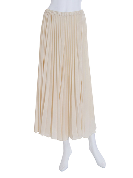 サテンプリーツマキシスカート
