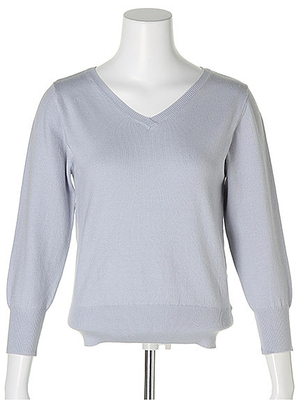 UVカットVネックニット