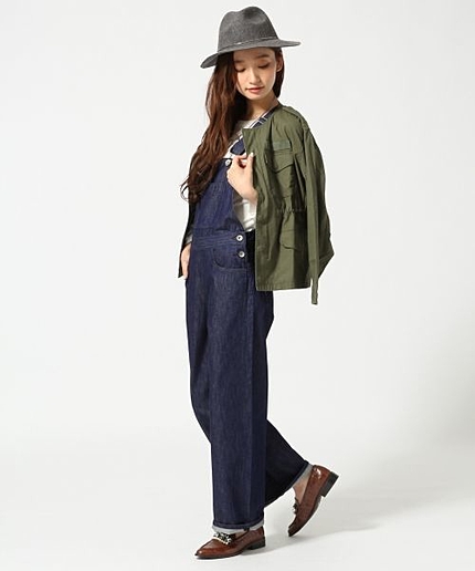 ワイドデニムオーバーオール