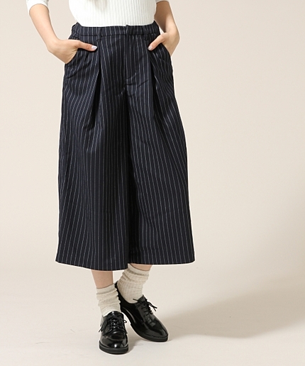 ★今年らしいシルエット★ピンストワイドクロップド