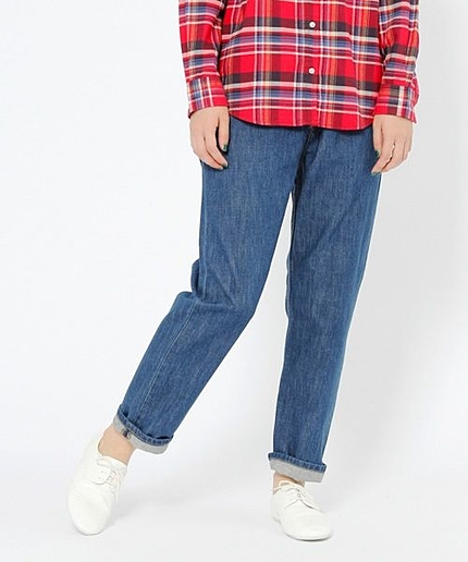 デニムイージーストレートパンツ