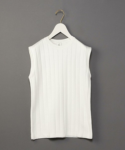 ＜6(ROKU)＞WIDE RIB NO SLEEVE KNIT/ﾆｯﾄ