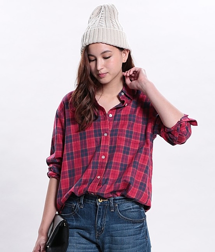 【2WAY】オーバーサイズチェックシャツ