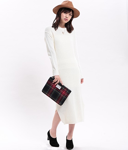 片畦ロングワンピース