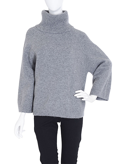 ショートポンチョニットプルオーバー