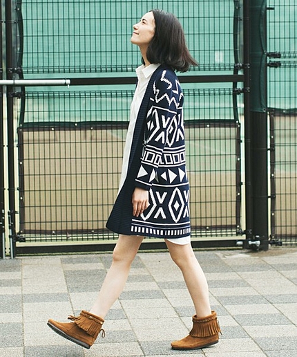 CB W/AC JQ LONG カーディガン