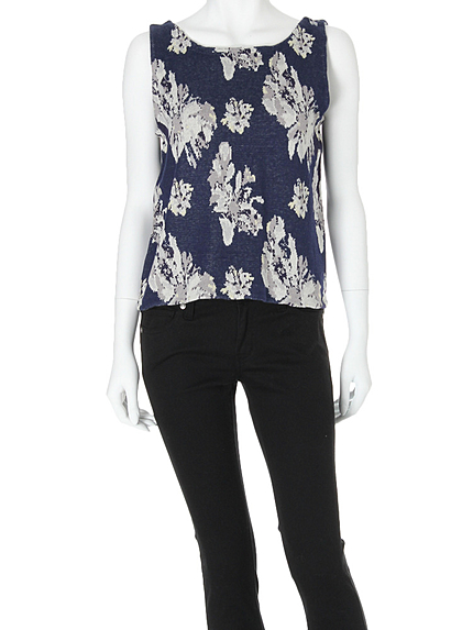 【DUO】 フラワーニットジャガードタンクブラウス