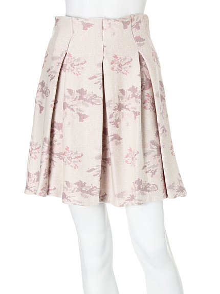 【DUO】 フラワーニットジャガードタックスカート