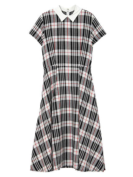 オリジナルチェック襟付きワンピース