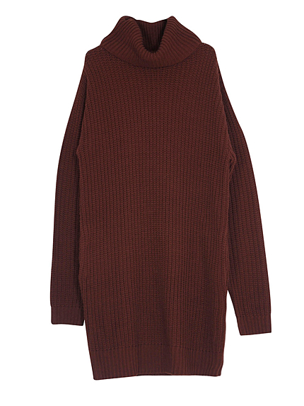 【FEMININE】オフタートルニットワンピース