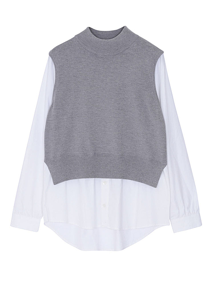 【CASUAL】ニットベストレイヤードトップス