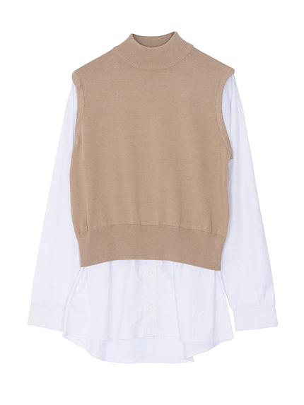 【CASUAL】ニットベストレイヤードトップス