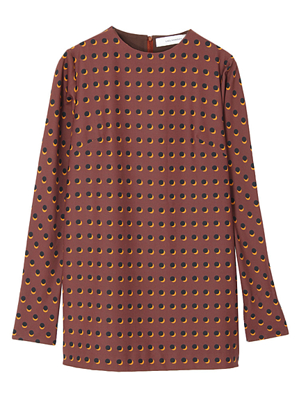 ツインドットプリント スリットトップス