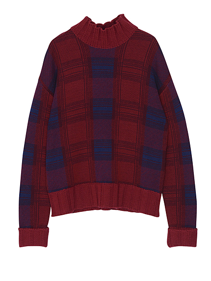 【CASUAL】チェックニットタートル