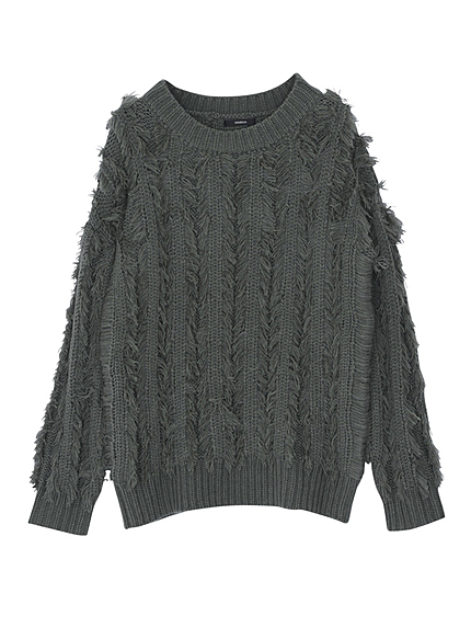 【CASUAL】クラッシュフリンジプルオーバー