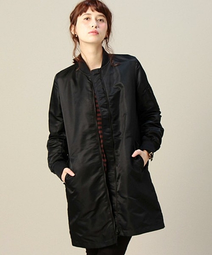 BY ナイロンMA-1ロングコート