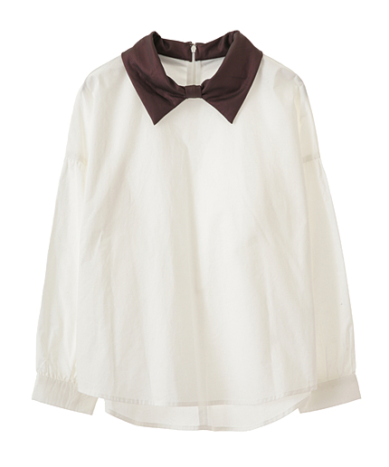 リボンカラーブラウス