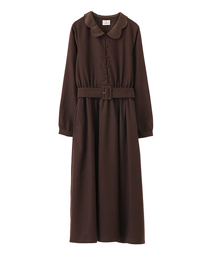 スカラップカラーワンピース