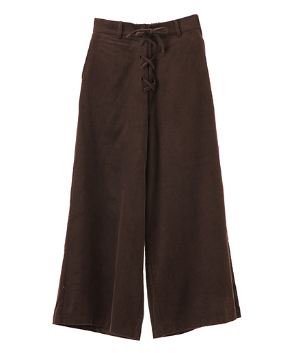 スピンドルコールワイドパンツ