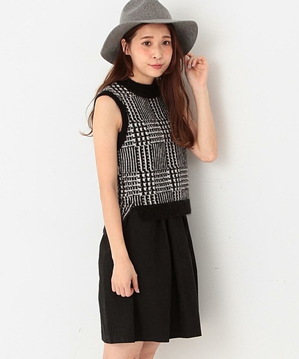 【予約】ジャカードハイネックショートスリーブ×ワンピース/ AEBC JQハイネックSSL*OP