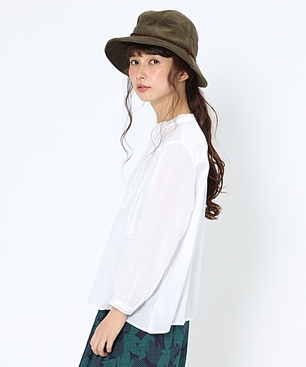 コットンビエラレースタックブラウス